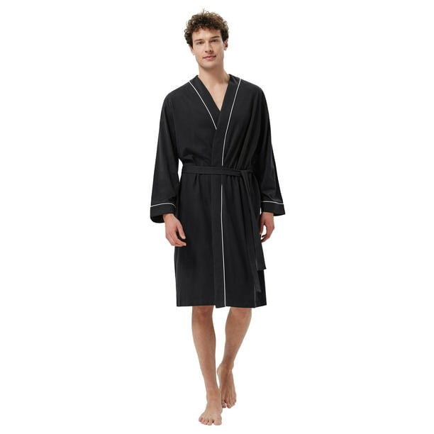 SIORO Soft Robes for Men, Cotton Bathrobe with Pockets and belt
