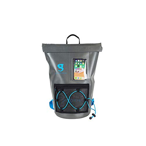 geckobrands Optixtreme 20L Hydroner Lightweight Packable Waterproof Backpack (Grey/Neon Blue)