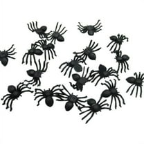Vikakiooze 20 PC Halloween Plastic Black Spider Joking Toys Decoration Realistic, Halloween Decorations