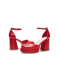 thumbnail image 3 of Zapatos de Tacón Alto con Plataforma Gruesa para Mujer DREAM PAIRS en Rojo PU, 3 of 8
