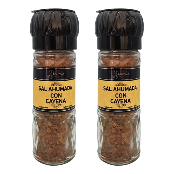 PONTINO Sal Ahumada Con Cayena 100g 2 Piezas
