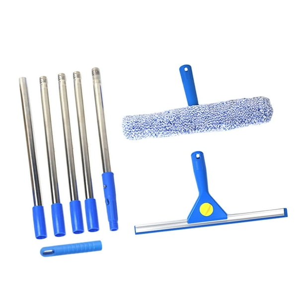 Herramienta limpiadora de ventanas Kit de lavado de escobilla de goma Kit de limpieza para tareas del hogar 5 polos