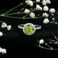 thumbnail image 3 of Rosec Jewels Natural Peridot Engagement Ring with Moissanite Halo - Real Peridot Ring for Women (8 mm - 2 Carat - AAA Quality), 10K White Gold, US 8.50, 3 of 8