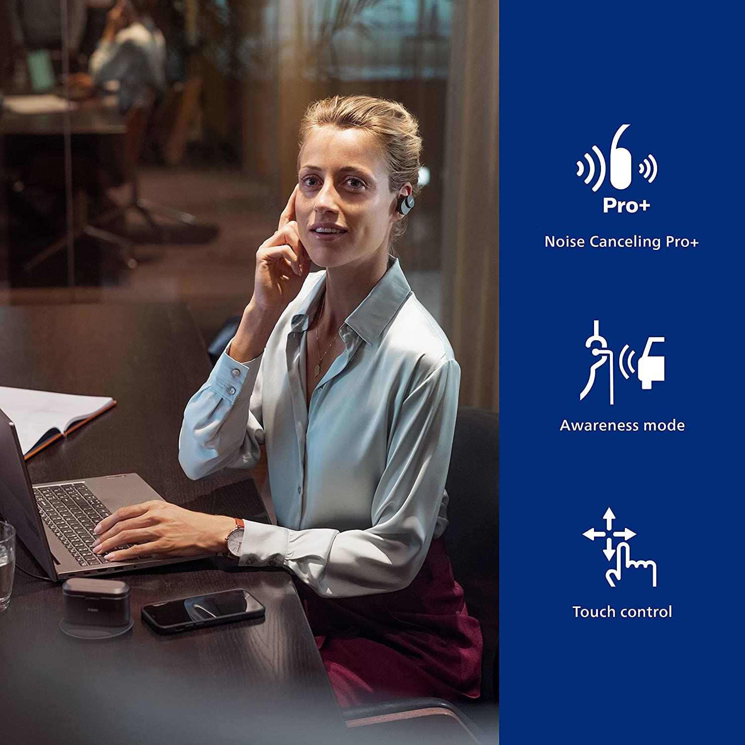 PHILIPS Fidelio T1 True Wireless Headphones with Active Noise Canceling Pro+ Audiophile Quality, Black