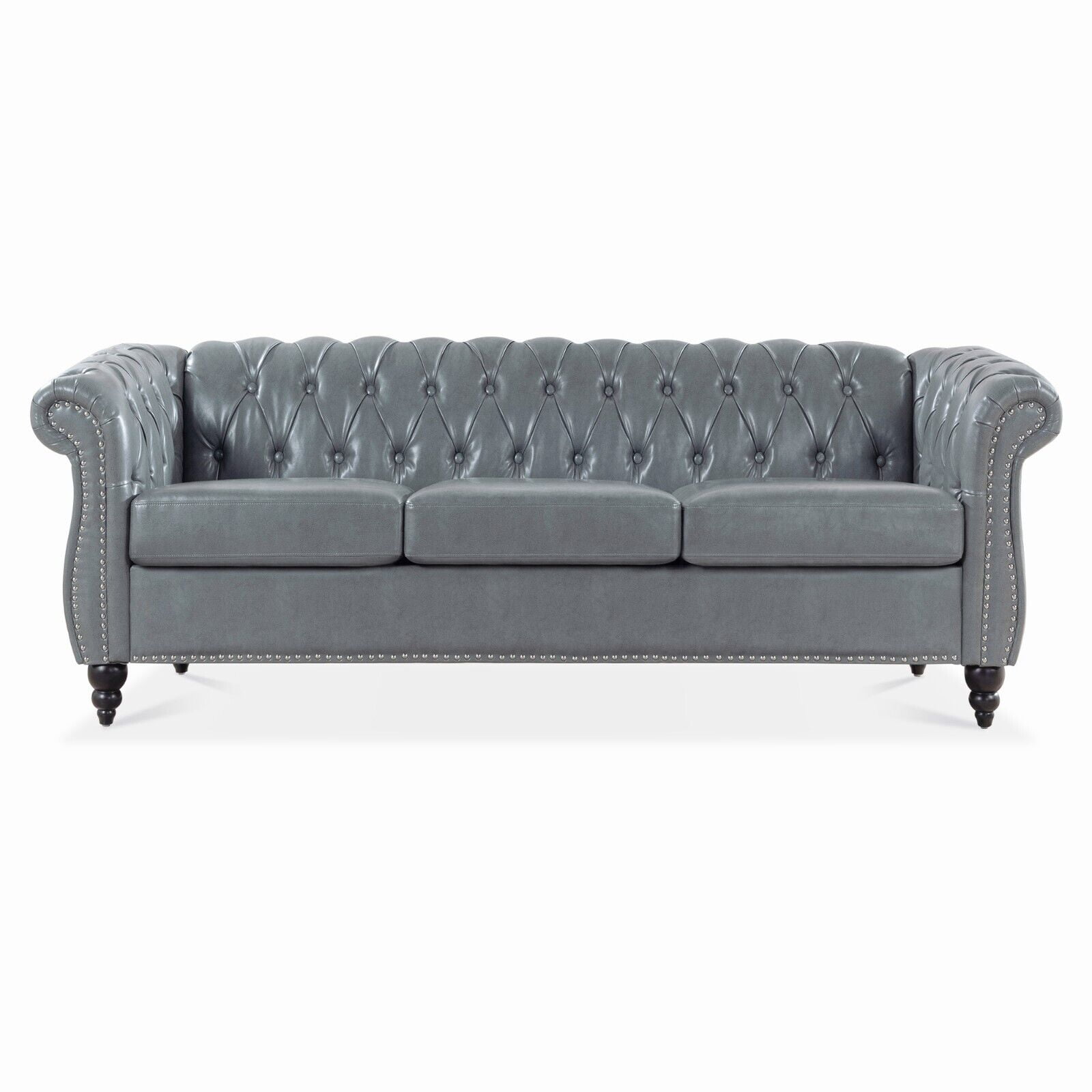 MidCentury Velvet Chesterfield Sofa Couch, Modern Love Seats Sofa