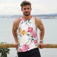 thumbnail image 6 of Daiia Colorful Flowers Printed Men's Quick Dry Fit Muscle Tank Top Slim-Fit Tank Workout Tank Top Lightweight Sports Tank Top-3X-Large, 6 of 7