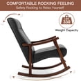 thumbnail image 4 of AVAWING Upholstered Rocking Chair Set of 2, Modern High Back Armchair, Adult Single Sofa, Old Man Chair, Black, 4 of 8