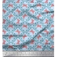thumbnail image 1 of Soimoi Blue Poly Georgette Fabric Flower & Butterfly Print Fabric by Yard 42 Inch Wide, 1 of 3