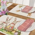 thumbnail image 4 of KCEHTA Easter Placemats Bunny Rabbit Floral Spring Table Mats for Party Kitchen Dining Decorations, 4 of 7