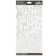 Sticko Solid Small Silver Sweetheart Script Vinyl Stickers, 62 Piece