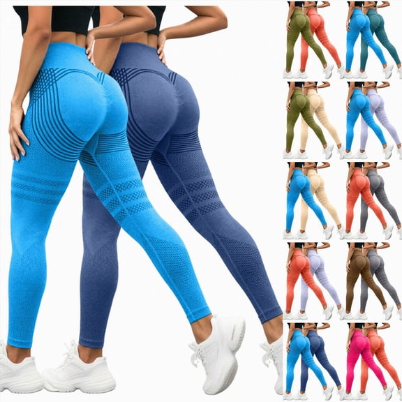 Mnuaqn 2 Pack Cellulite Leggings Womens High Waisted Lipedema Compression Legging Tummy Control Seamless Workout Yoga Pants Sky Blue,Size XXL