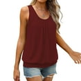 thumbnail image 5 of GERsome Tank Tops for Women Summer Sleeveless V Neck T-Shirt Solid Color Loose Fit Casual Fitness Workout Work Tops, 5 of 7