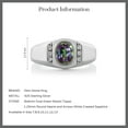 thumbnail image 6 of Gem Stone King Men's 925 Sterling Silver Green Mystic Topaz and White Created Sapphire Ring (1.36 Cttw, Available in Size 7, 8, 9, 10, 11, 12, 13), 6 of 6