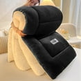 thumbnail image 2 of WOOW DEPOT Sherpa Fleece Twin Comforter Reversible, 1 PCS, Heavy 5.5lbs Quilted Bedding Warm Cozy Machine Washable, Black, 2 of 8