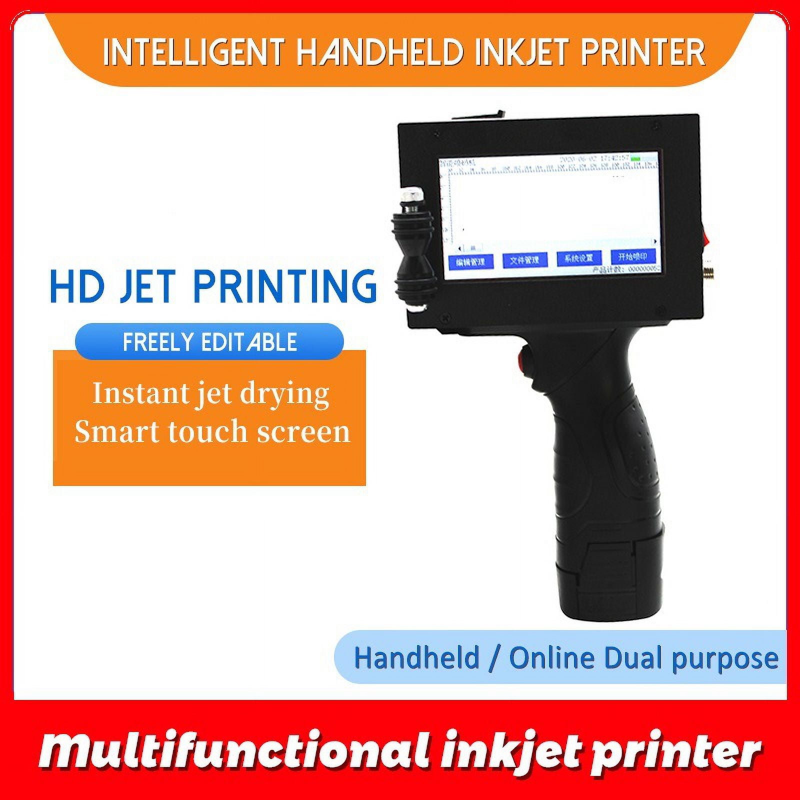 12.7mm Variable QR Bar Batch Code Number Logo Label Portable Hand Jet Handheld Thermal Inkjet Printer ,Versatile Surface Compatibility