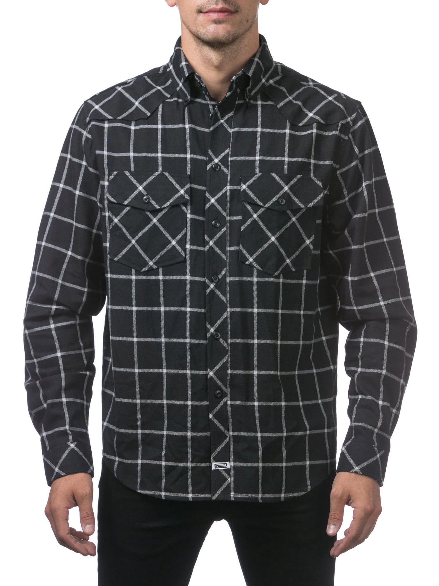 Men's Flannel Shirt, 3X-Large, (Black 