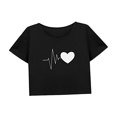 thumbnail image 4 of Top corto para mujer, camiseta recortada cómoda de verano para viajes, compras, viajes, trabajo M, 4 of 7