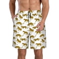 thumbnail image 1 of Wukai Leopard Print Print Beach Trunks with Compression Liner Swimsuit Quick Dry Beach Sports Shorts with Pocket-Large, 1 of 6
