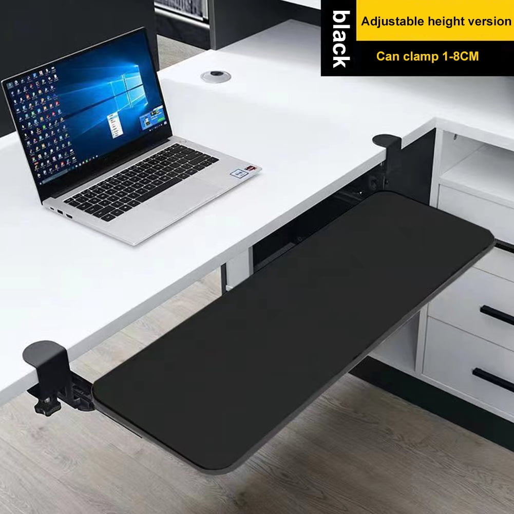 golytefs Keyboard Tray Under Desk with C Clamp Mount Slide Out Computer Keyboard Drawer