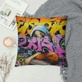 thumbnail image 2 of COMIO Hippie Graffiti Style Throw Pillow Covers Hip Hop Decor Cushion Covers for for Couch Sofa Graffiti Graphic Street Culture Grunge Art Decorative Pillowcases Outdoor Pillows Covers, 2 of 5