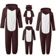 thumbnail image 5 of Shadoumai Family Matching Hooded Pajamas Fuzzy Christmas Onesie Pajamas Jumpsuits One Piece Zipper Hooded Warm Sherpa Romper Sleepwear Cute Playsuit, 5 of 6