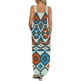 thumbnail image 4 of Birdeem Robe Longue Décontractée pour Femme à Col en V Sans Manches Imprimée, Coupe Ample, Style Camisole, Longue Robe+poche, 4 of 5