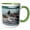Green/White, variant on 3drose, Usa, Alaska, Inian Islands. Young Stellar Sea Lions Swimming., 11oz Two-tone Black Mug