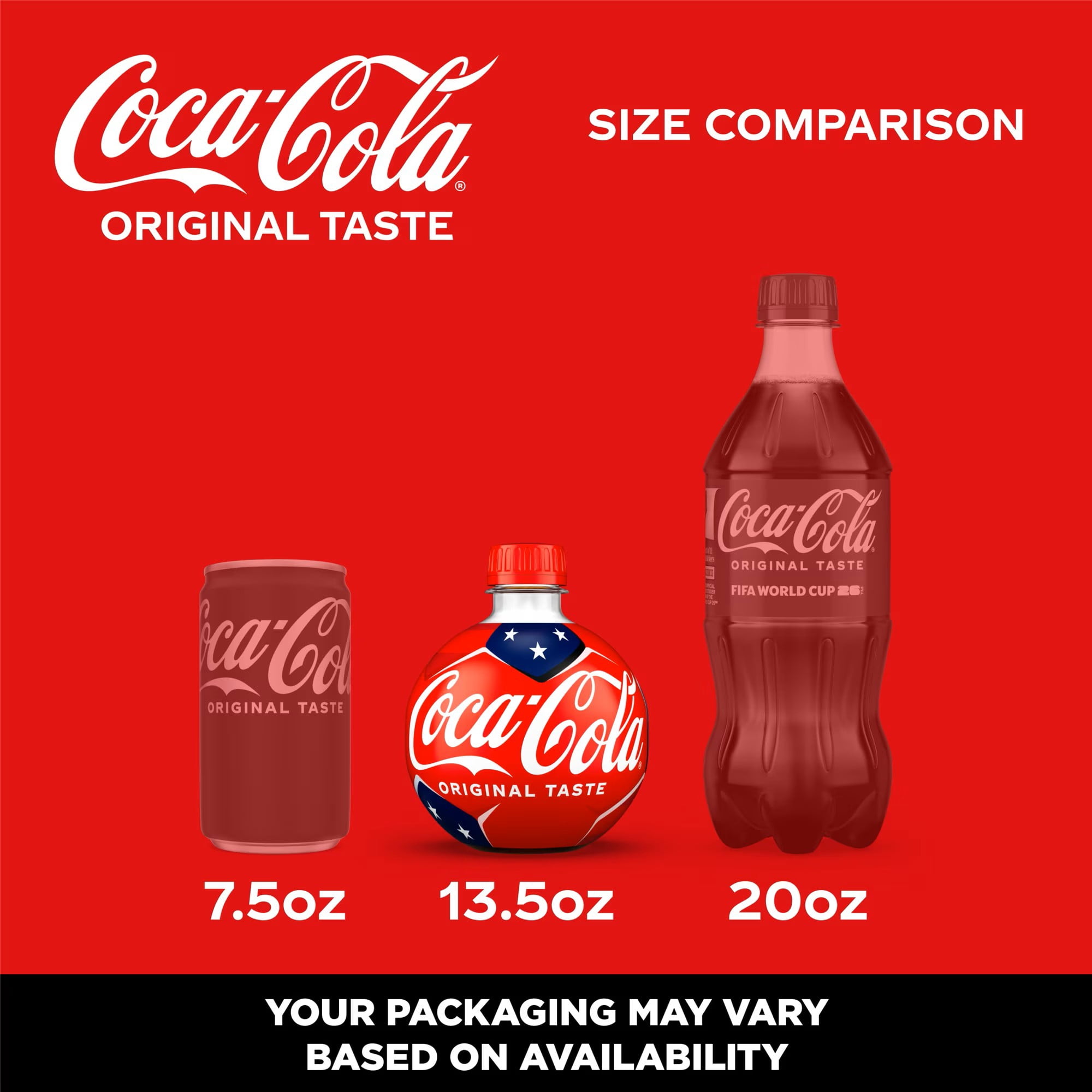 Coca-Cola Classic Soda Pop Soccer Ball Orb Bottle, 13.5 fl oz, 18 Count – Limited Edition