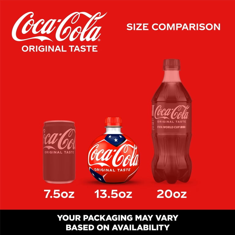 Coca-Cola Classic Soda Pop Soccer Ball Orb Bottle, 13.5 fl oz, 6