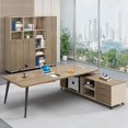 thumbnail image 4 of Standing Storage Office Desk Supplies Legs Luxury Mid Century Modern Computer Desks Long Bookshelf Mesa De Escritorio Furniture My Lux Decor Round, 4 of 20