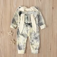 thumbnail image 6 of JAJAHO Easter Baby Boys Girls Jumpsuits Long Sleeve Ears Hooded Tie Dye Zip Front Infant Romper Clothes Holiday Outfits 6-24 Months Trendy Onesie, 6 of 8