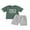 Green, variant on Toddler Baby Kids Boys Summer Outfits 12 18 24 Months 2T 3T 4T 5T Letter Print Round Neck Short Sleeve T-Shirts Elastic Waist Shorts 2Pcs Clothes Set