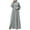 Gray, variant on Women Buttons Mu-slim Robe Loose Long Sleeve Dress Solid Ankle-length Dress Long Robe