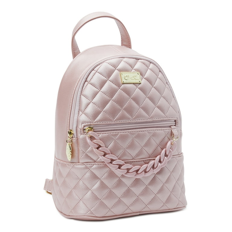 Luv Betsey by Betsey Johnson Women's Pink and White Backpack with Front Pocket, Size: One Size