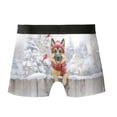 thumbnail image 2 of Playful Golden Retriever Welcomes Winter Snowy Day with Cardinal Bird All Over Print Boxer Briefs Underwear for Men Dad Alsatian Dog Lover Gifts - 120177, 2 of 6