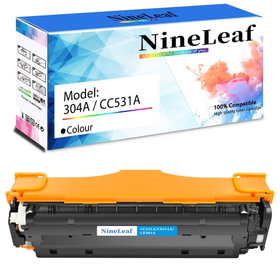 NineLeaf High Capacity Compatible Toner Cartridge Replacement for HP304A CC531A work for Color Laser Jet CM2320n CP2025dn CM2320nf CP2025n Printer (Cyan,1 Pack)