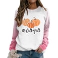 thumbnail image 4 of Liquidation-Vente Nouvelle Arrivée Mode Féminine Blouse à Manches Longues Imprimée Col Rond Hauts Décontractés Chandail en Molleton Vêtements d'Automne pour Femmes 2023(Rose,2TG), 4 of 5