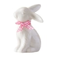 thumbnail image 2 of SMKE Porcelain Bunny Decor,Cute Rabbit Figurines,White Fluff Bunny Decor,Chic Home Decoration,Elegant Rabbit Decor,Handmade Pink Ceramic Flower Bunny 3.5in,Cute Desktop Easter Ornament, 2 of 6