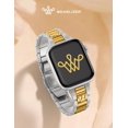 thumbnail image 4 of Wearlizer Gold Silver Stainless Steel Watch Band Compatible with Apple Watch Bands 38/40/41/42/44/45/46/49mm Women Metal Strap for Iwatch Series 11/10/9/8/7/6/5/4/3/SE/Ultra, 4 of 6