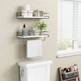 thumbnail image 2 of Estantes flotantes Forbena White Bathroom con toallero, juego de, 2 of 7