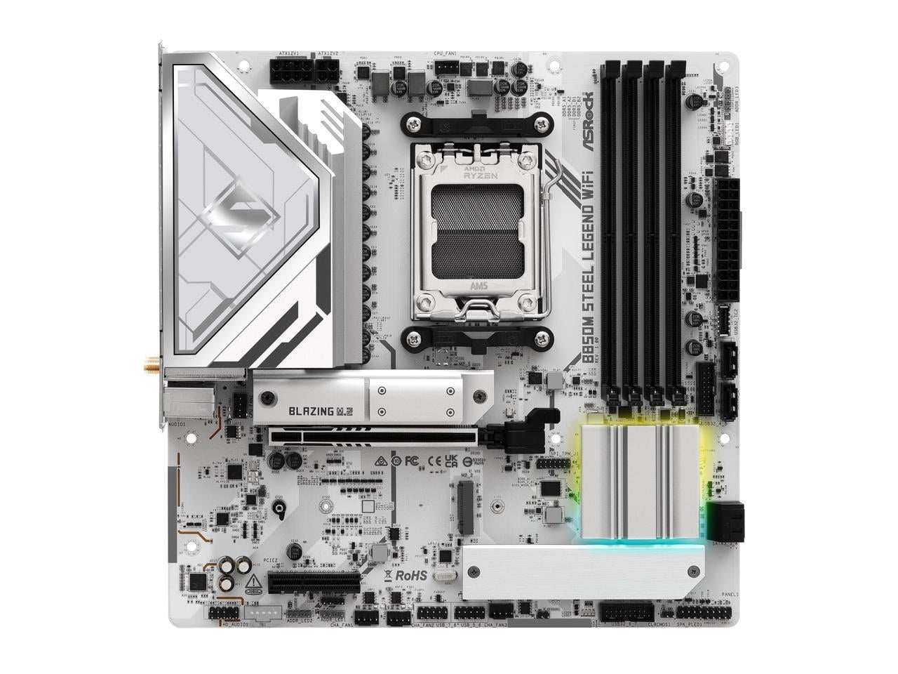 ASRock B850M STEEL LEGEND WIFI AM5 AMD B850 SATA 6Gb/s Micro ATX Motherboard
