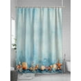 thumbnail image 5 of Fsddascl Coastal Starfish Shower Curtain Set - 36" x 78" Washable Bathtub Curtain with 12 Hooks, Retro Blue Ocean Shell Watercolor Waterproof Fabric Stall Shower Curtains for Bathroom/Bathtub Décor, 5 of 6