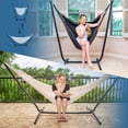 thumbnail image 3 of SUNCREAT 2-in-1 Hammocks Convertible Portable Double Hammock with Stand, Outdoor Hammock with Stand Included, Patented, Natural, 3 of 9