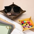 thumbnail image 7 of Uxcell 2 Pcs Leather Valet Tray, Folding Jewelry Tray Organizer Square Travel Dish Plate Desk Organizer for Women and Men Storage Jewelry Keys Wallet Coin (2 Sizes, Gray), 7 of 7