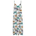 thumbnail image 5 of Origami dog day at the lake // white background orange aqua and brown taupe origami sail boats with cute Dalmat Sleeveless Dress, 5 of 6