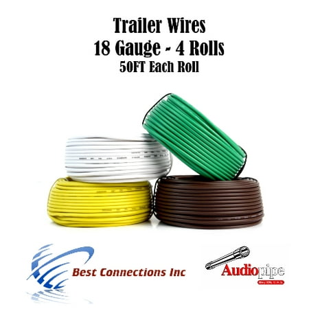 4 Way Trailer Wire Light Cable for Harness LED 50ft  Each Roll 18 Gauge 4