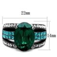 thumbnail image 2 of Luxe Jewelry Designs Women's Stainless Steel Pave Engagement Ring with Emerald Crystal, Size 5, 2 of 4