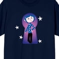 thumbnail image 6 of Coraline Coraline in Key Hole Frame White Stars on Navy Ground Adult Crew Neck Short Sleeve T-shirt - Medium, 6 of 7