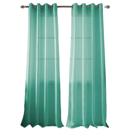 RT Designer Collection Nancy Grommet Luxurious Modern Design Curtain Panel 54" x 95" Aqua