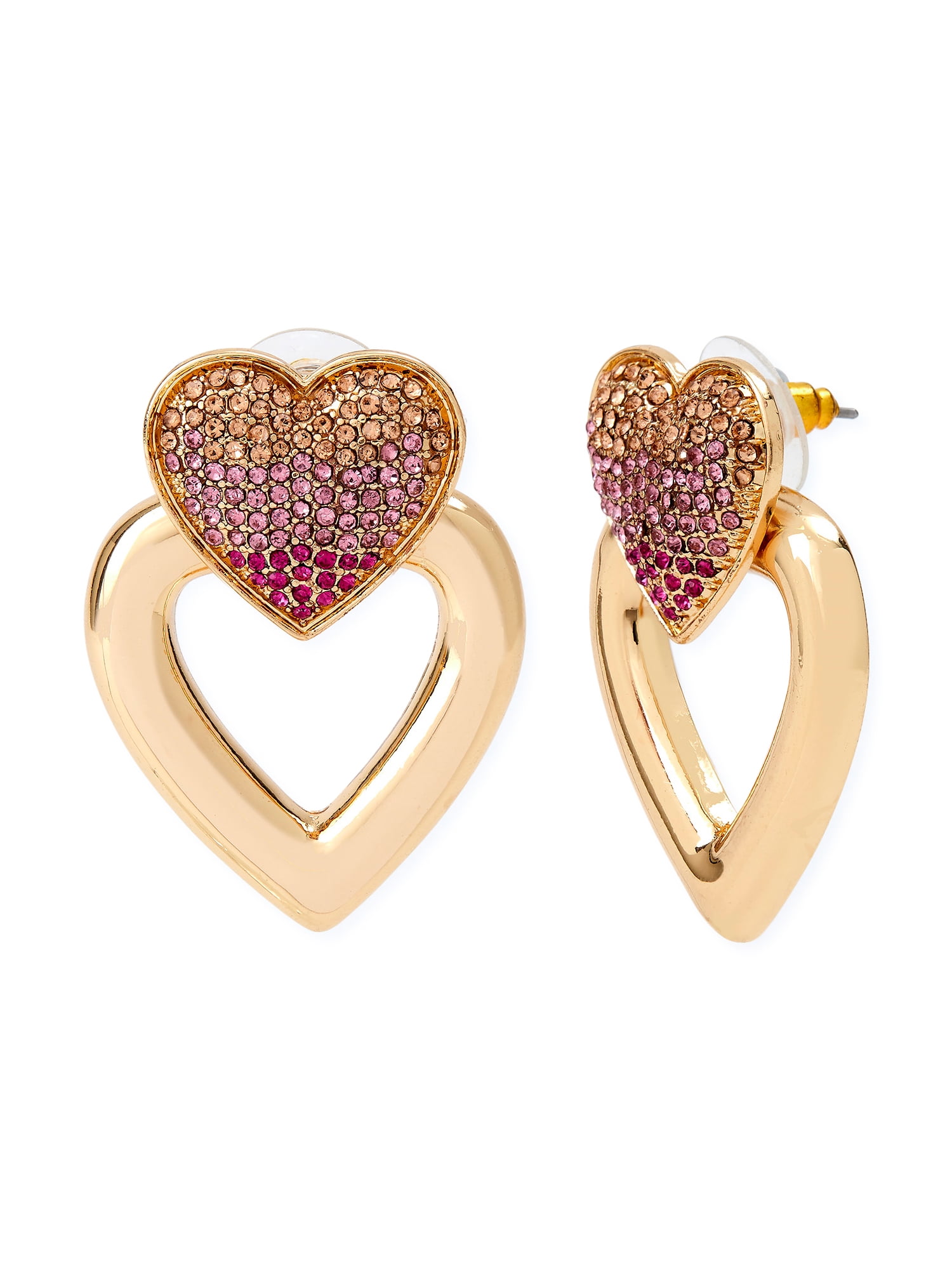 Sofia Jewelry by Sofia Vergara Women’s Hammered Gold-Tone Heart Earrings
